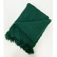 thumbnail image 3 of Fennco Styles Irregular Rhombus Diamond Knit Fringe Throw Blanket 50" W x 60" L – Olive Geometric Woven Blanket for Couch, Bedroom and Living Room Décor, 3 of 5