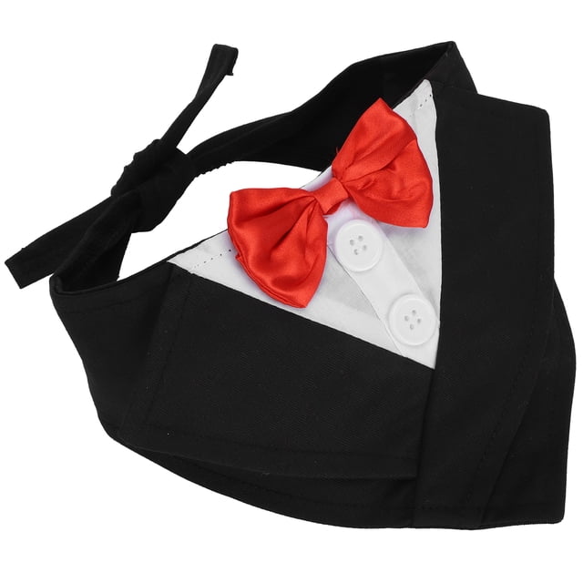 Camisa con pajarita para mascotas, traje para perro, pañuelo para boda, conjunto de pañuelo para perro, traje de poliéster optimizado para la excelencia