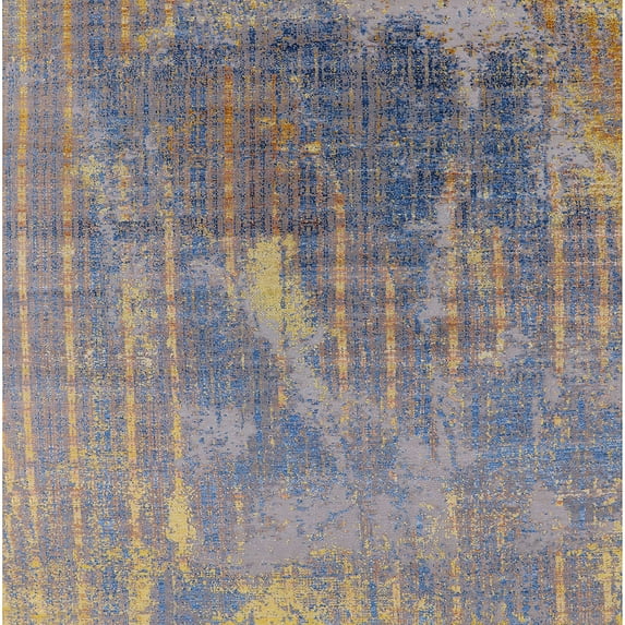 Ahgly Company Indoor Square Mid-Century Modern Purple Oriental Area Rugs, 3' Square