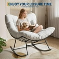 thumbnail image 4 of Goldensoil Outdoor Patio Rocking Chair, Lounge Chair with Black Metal Frame and White Cushion, 4 of 7