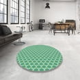 thumbnail image 4 of Ahgly Company Machine Washable Indoor Round Transitional Green Area Rugs, 5' Round, 4 of 7