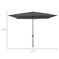 thumbnail image 6 of Best Choice Products 8x11ft Rectangular Patio Umbrella w/ Crank, Fade-Resistant 210G Polyester Fabric - Gray, 6 of 6