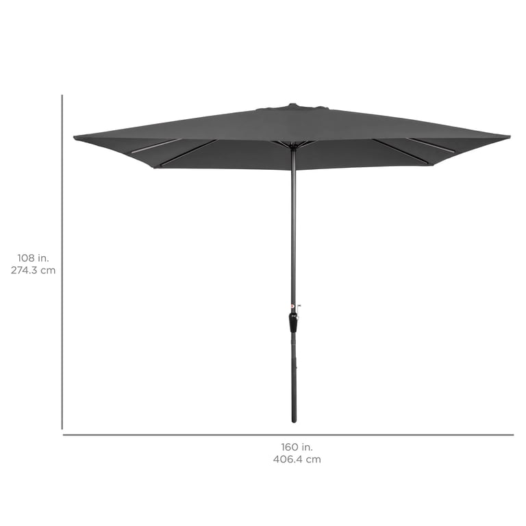 8x11ft rectangular patio umbrella Amazon.com : Best Choice Products Market w/Rust-Resistant Frame, Hand Crank, Fade-Resistant 210G Polyester Fabric, and Wind Vent, Light Blue : Patio, Lawn & Garden a removable cap for easy cleaning Treasure Garden 8'X11' Rectangular Market