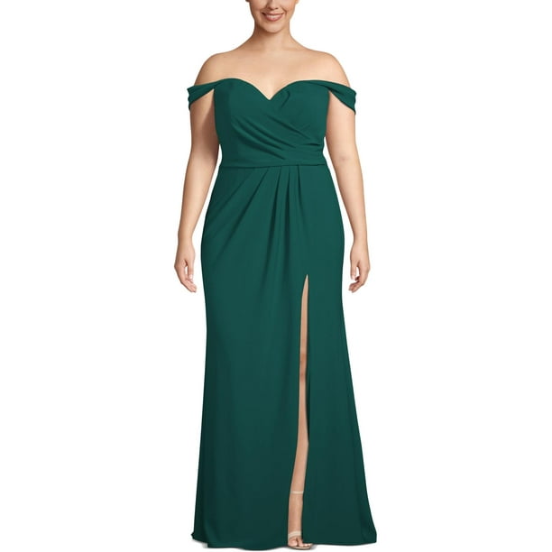 xscape off the shoulder sweetheart gown