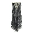 thumbnail image 2 of 24" 7Pcs 16 Clips Long Curly Straight Full Head Clip in Synthetic Hair Extensions Double Weft, 2 of 6