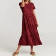 thumbnail image 2 of Summer Dress for Women 2024 Plus Size Fashion Casual Round-Neck Short Sleeve High Waist Dress on Clearance!, 2 of 9