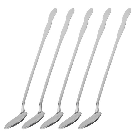 Unique Bargains Stainless Steel Long Handle Tea Latte Coffee Ice Cream Spoon 9.8" Length 4pcs