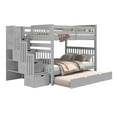 thumbnail image 2 of Bedz King Stairway Bunk Beds Full over Full with 4 Drawers in the Steps and a Twin Trundle, Gray, 2 of 9