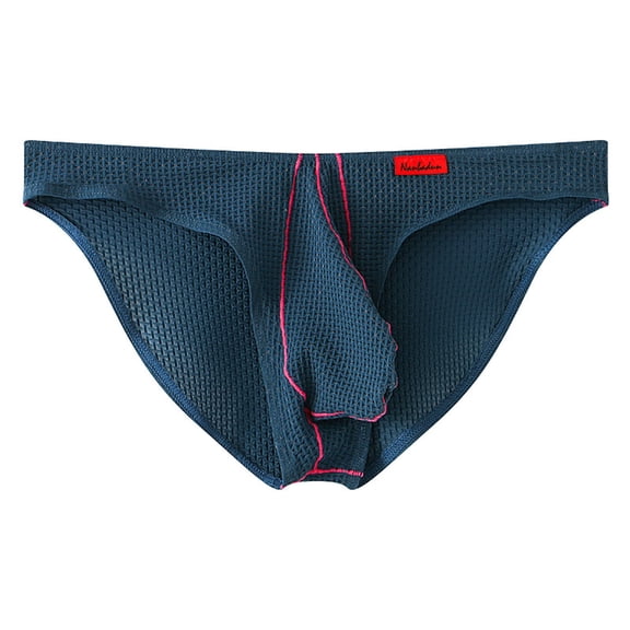 Abomasnow Men's Briefs Plaid Pattern Low Rise Mesh Bikini Briefs Sexy Breathable Pouch Underwear Comfort Sports Daily Underpants