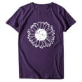 thumbnail image 3 of WNEGSTG Shirts for Women Casual Printing Short Sleeves O-Neck Loose T-Shirt Blouse Tops Purple, 3 of 5