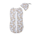 thumbnail image 1 of SUNSIOM Newborn Infant Baby Cartoon Animal Zipper Swaddle Wrap Blanket + Hat, 1 of 9