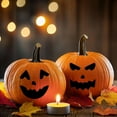 thumbnail image 3 of 4 Pcs Halloween Pumpkin Decorating Stickers, Black Pumpkin Face Stickers Template Make Jack-O-Lantern Face Craft Decals for Halloween Party Trick or Treat Party, 3 of 5