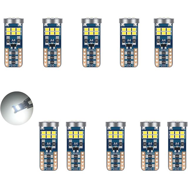 LED T10 6500 K blanco Canbus sin errores 12 V 396LM 21 W 18 SMD 2016 chips LED iluminación interior del coche iluminación interior del coche 10 piezas