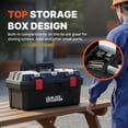 thumbnail image 3 of Black Canyon 17 Inch Plastic Tool Box, Support up to 44 lbs, w/Handle, Polypropylene, Dual-Layer Design, Flexible for Stacking, Top-Lid Storage, Ideal for DIY, Workshop, Job Site Organization, 3 of 4