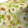 thumbnail image 5 of HomeRoots 17" Green Polyester Cube Floral Indoor Outdoor Pouf Ottoman, 5 of 6