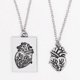 thumbnail image 1 of 2 pcs/set Fashion Puzzle Couple Anatomical Heart Necklace Pendant Valentine Gift Jessica, 1 of 5