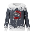 thumbnail image 4 of Miluxas Christmas Shirts for Women 2024 Women's Fashion Casual Printed Round Neck Long Sleeve Pullover Top Sweatshirts Y-Gray 10(XL), 4 of 4
