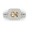 thumbnail image 2 of Clara Pucci 14K White/Rose Gold 3.05 Synthetic Yellow Moissanite Engraveable Engagement Ring + Wedding Band Set, 2 of 7