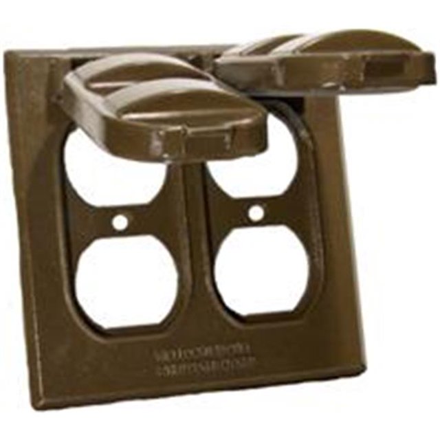 Two Gang Weatherproof Covers - 2 Duplex Receptacles Bronze