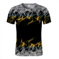 thumbnail image 3 of T-shirt Blouse à Manches Courtes pour Homme, Col Rond, à Enfiler, Imprimé Flamme, 3 of 8