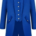 thumbnail image 6 of HAPIMO Gothic Steampunk Medieval Jacket Tailcoat Jacket for Men Tuxedo Jacket Fashion Workout Big Men's Double-Breasted Trench Coat Lapel Frock Coat Casual Blue XXXL, 6 of 6