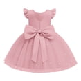 thumbnail image 6 of Girls Dresses Sleeveless Princess Pink V-Back with Big Bow Party Dress Graduation Dress Outfit 4T, 6 of 6