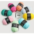 thumbnail image 4 of 4-strand milk cotton wool ball medium thick thread crochet doll scarf shoes handmade DIY knitting material bag,Coffee 34, 4 of 9