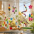 thumbnail image 6 of Parakeet Toys Set, Colorful Bird Toys for Parakeets, Pet Bird Cage Hammock Swing Climbing Ladders Chewing Toy Mirror Hanging Bell Wooden Perch for Budgerigar, Conures, Love Birds (B), 6 of 8