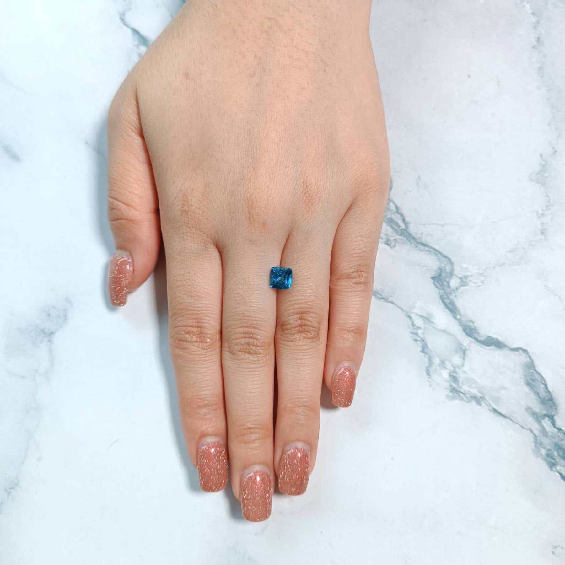 Certified Natural 1.75 Carat Swiss Blue Topaz Cushion Shape Mixed Cut 7x7 mm Loose Gemstone December Birthstone