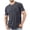 Gray, variant on Dursoulink Casual T-Shirt for Men, Short Sleeve Round Neck Solid Color with Front Pocket, Polyester Cotton Spandex Blend, Relaxed Fit, Spring Season