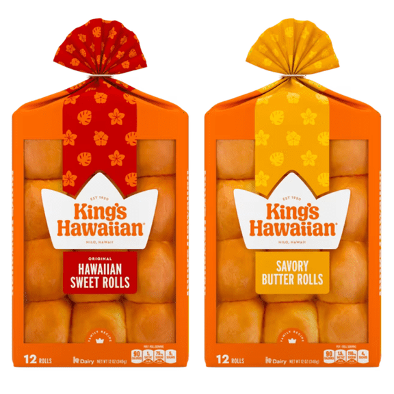 King's Hawaiian 12ct, 12 oz Rolls 2-Variety Pack