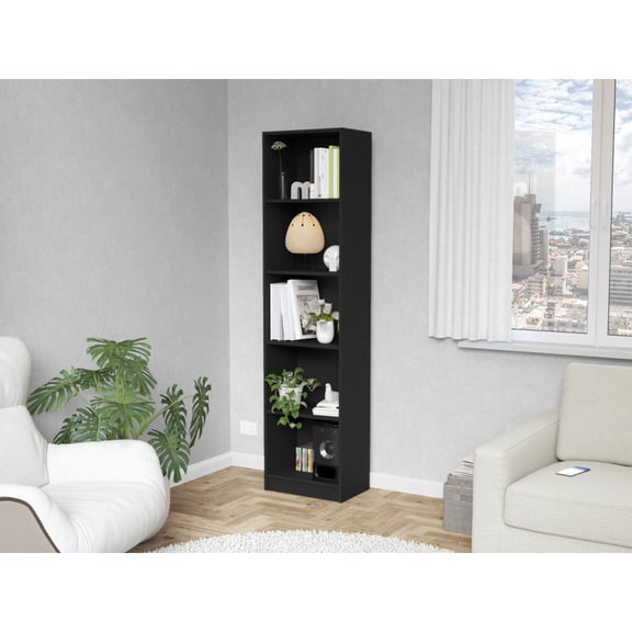 Newboti Furniture Sutton Slim Bookcase with Modern 5-Shelf Design BN.2835