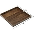 thumbnail image 2 of KINWELL  Square Black Walnut Wood Serving Tray Ottoman Tray with Handles 28" x 28" x 2.4", 2 of 7