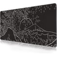 thumbnail image 1 of Black and White Japanese Waves sea Mouse Pad Extended Gaming Mouse Pad 35.4x15.7 in Large Non-Slip Rubber Base Desk Protector with Stitched Edges Japanese Full Desk Mousepad XXXL, 1 of 5