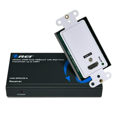 4K HDMI/USB-C Extender Over Single CAT6/7 With 4K@60Hz Wall Plate Transmitter, HDBaseT & Bidirectional IR Upto 230ft (UHD-WPE230-K)