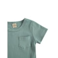 thumbnail image 5 of Qiylii Baby 2-piece Outfit Set Short Sleeve Solid Color Tops T shirt + Shorts, 5 of 6