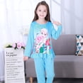 thumbnail image 1 of Conjunto de pijamas de manga larga de princesa de dibujos animados para niña, ropa de dormir de algodón fino de verano con cuello redondo, ropa de casa para bebé y niña, Suit140-150cm Gao Jinjia LED, 1 of 2