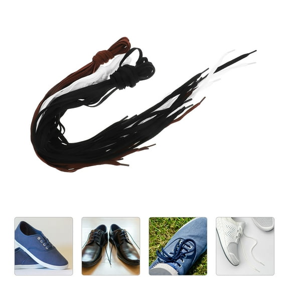 SEWOART 11 Pairs of Lace Laces for Sneakers Black Cotton Durable