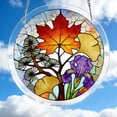 thumbnail image 3 of Diceymbol Acrylic Puzzles Suncatcher Window Hanging 7.4 Inch Tiffany Style Stained Glass Sun Catcher Dream Catchers for Adults Mother's Day Gift Home Decor (Pink Blossom Tree), 3 of 6