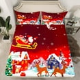 thumbnail image 2 of Manfei Santa Claus Bed Sheets for Teen, Vintage Western Fairy Tale King Sheets, Merry Christmas Sheet Set, Super Cozy Room Decor, 4-Piece, 2 of 7