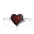 thumbnail image 4 of Rosec Jewels Heart Garnet Solitaire Promise Ring with Diamond, Minimal Heart Ring - 6 mm, 14K White Gold, US 12.00, 4 of 8