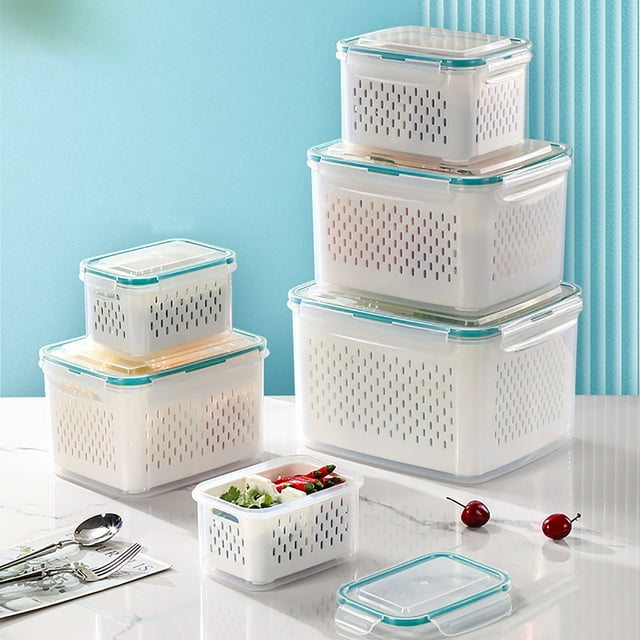 Amzcrzy Rangement et Organisation Boîte de Conservation des Aliments Réfrigérateur Boîte de Conservation des Aliments Multi-Couches Portable Boîte de Conservation des Aliments en Plastique de Qualité Alimentaire