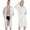White, variant on Women Men Short Sleeve Robes, Summer and Spring Sleepwear Zipper Front Nightgowns Loose Housecoats Loungewear Dress Duster with Pockets