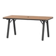 thumbnail image 7 of Ciokea Outdoor Patio Dining L-Shape Table, 66.9x31.9 IN HDPS Aluminum Frame Table for Backyard Poolside Lawn, Brown, 7 of 7