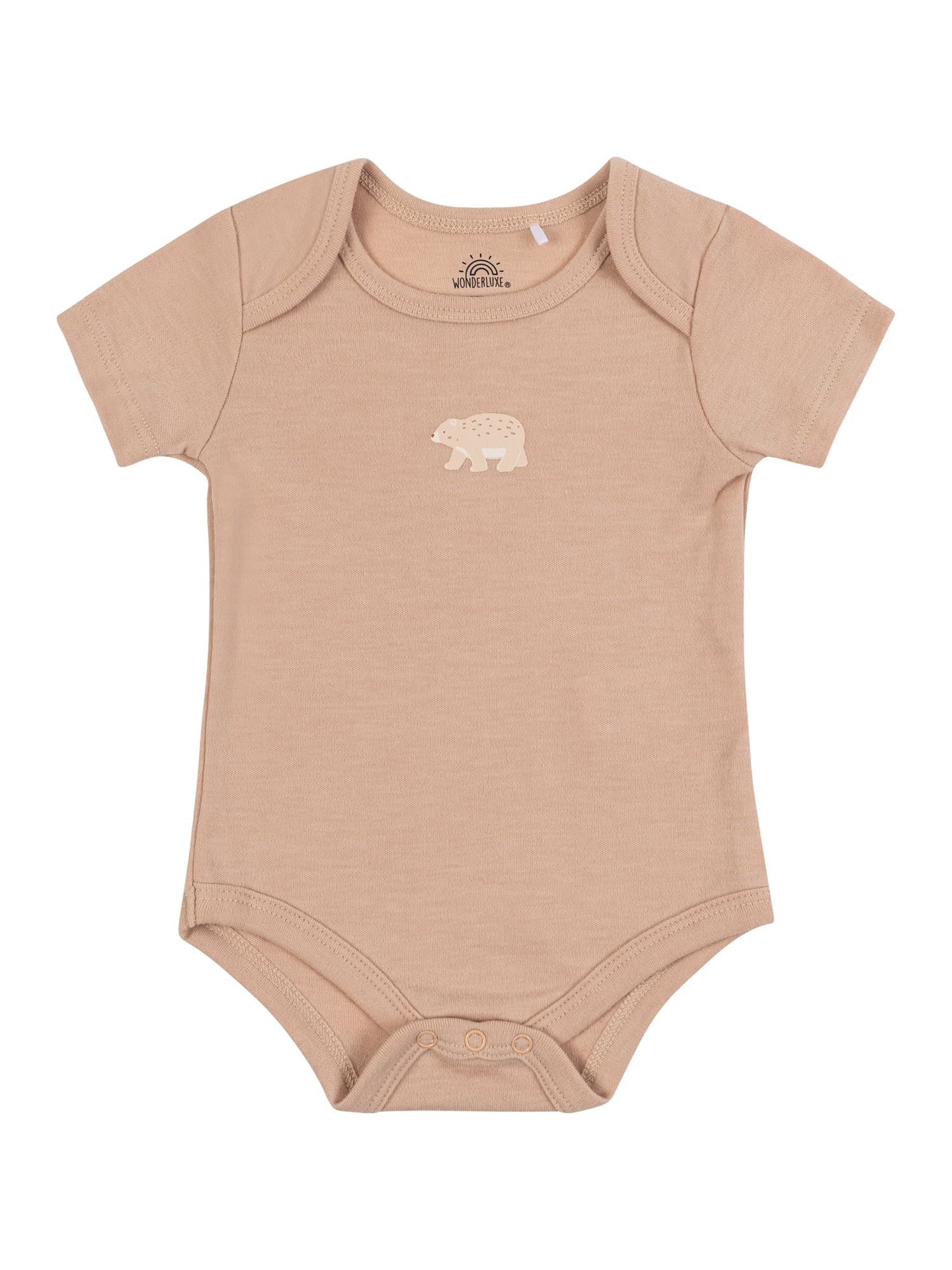 Wonderluxe Baby Girls' Short Sleeve Bodysuits, 3-Pack, Sizes 0-3M-6-9M