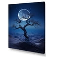 thumbnail image 2 of Designart "Moonlit Desert Tree I" Landscapes Canvas Wall Art - Global Blue Desert Bedroom Canvas Wall Art, 2 of 6