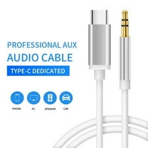 Type C to 3.5mm Audio Aux Jack Adapter USB C to Aux Cord Car Aux Cable Headphone Adapter - White