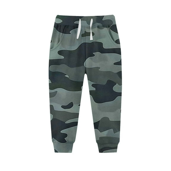 NAISIBABY Boys Sweatpants with Pockets 8T, Tapered Camouflage Graphic Drawstring Casual Athletic Jogger Pants Gray(2-13T)