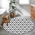 thumbnail image 5 of Minimalist Art Round Rug 3ft Washable Circle Entryway Rugs Non Slip Black White Boho Abstract Floral Lattice Area Rug Indoor Carpet for Bedroom Kitchen Living Room Home Office Dining Room Nursery, 5 of 9