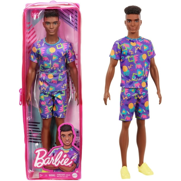 comfortabel karbonade Zeug Barbie Ken Fashionistas Doll #162 with Rooted Brunette Hair Wearing Graphic  Purple Top, Shorts & Yellow Shoes, Toy for Kids 3 to 8 Years Old -  Walmart.com